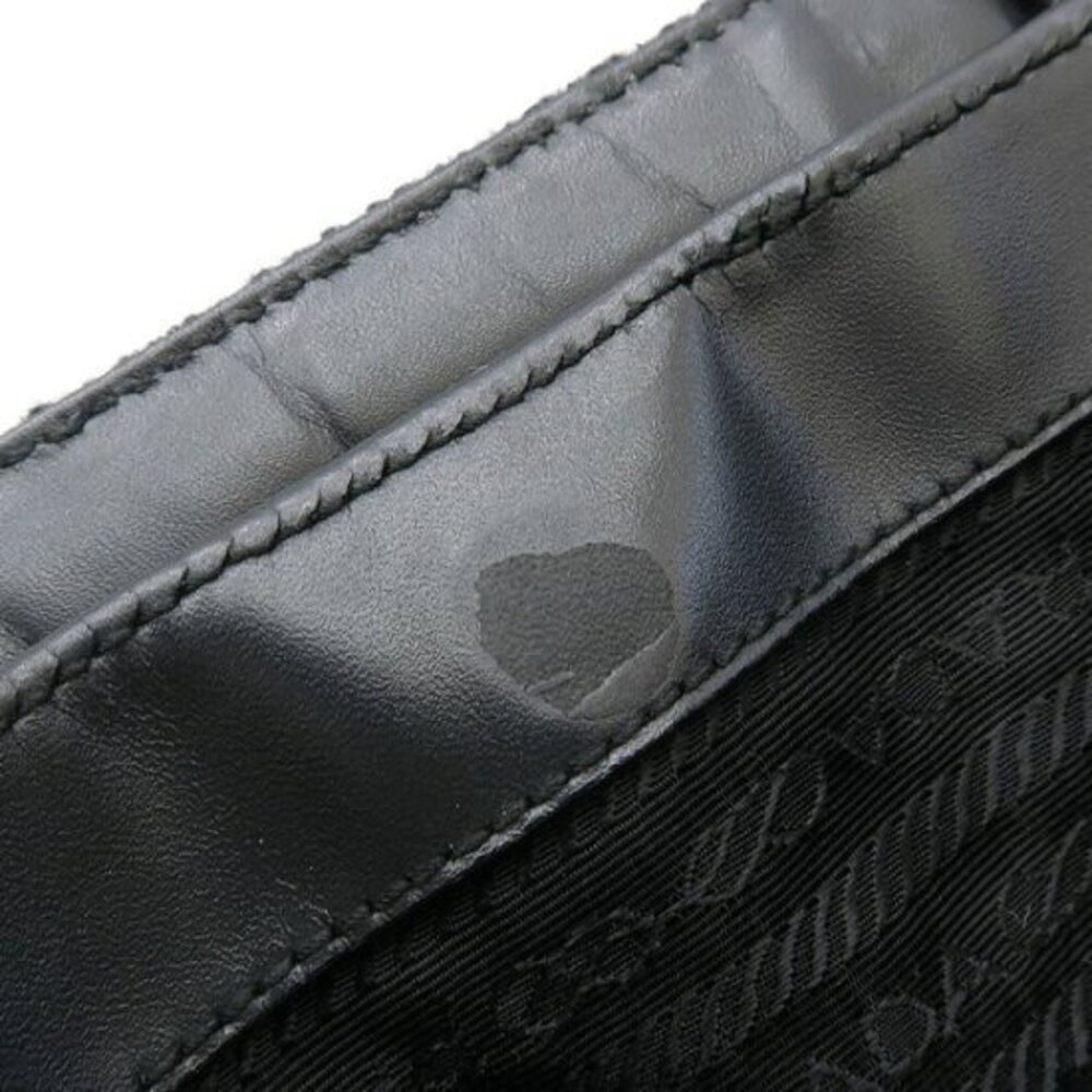 Prada Black Wool Handbag Tote Black - Picture 7 of 8